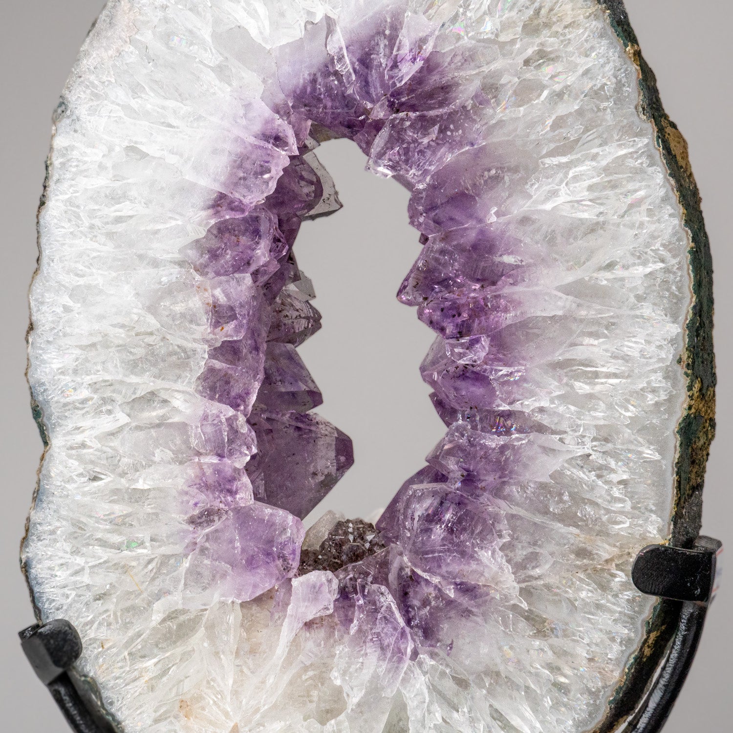 Genuine Amethyst Geode Slice on Stand from Uruguay (7.5 lbs)