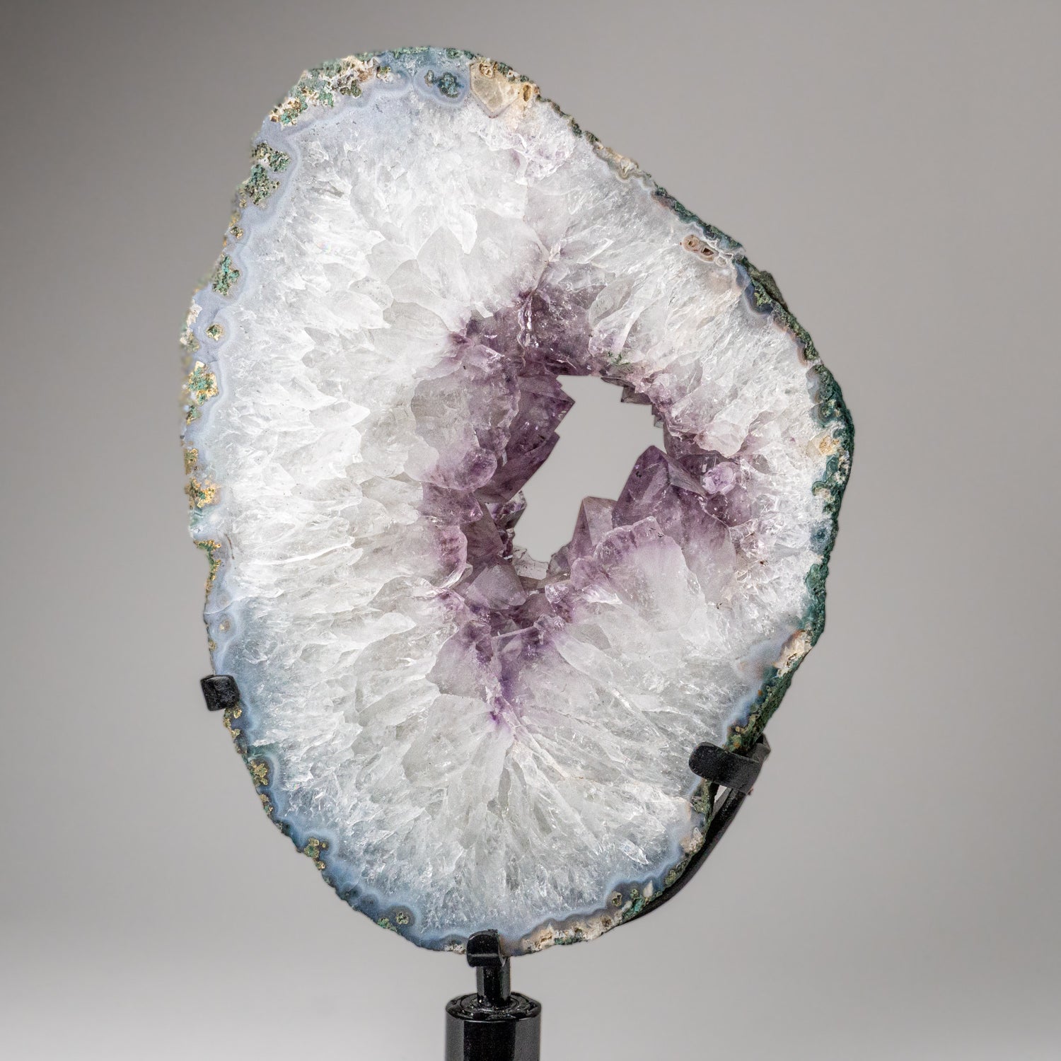Genuine Amethyst Geode Slice on Stand from Uruguay (17 lbs)