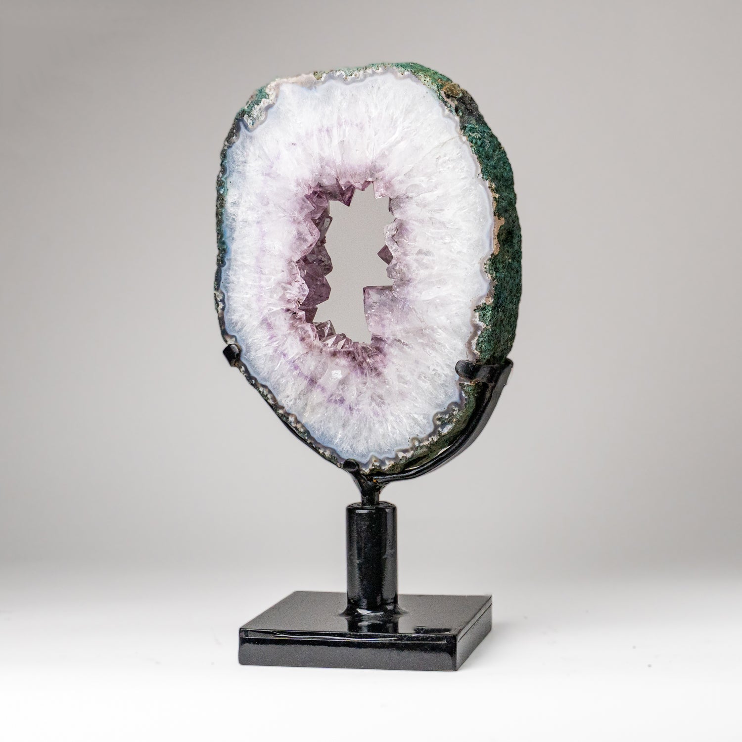 Genuine Amethyst Geode Slice on Stand from Uruguay (13 lbs)
