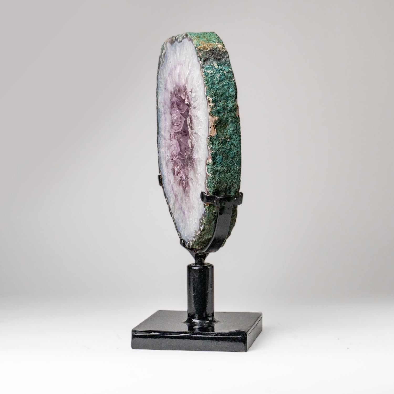 Genuine Amethyst Geode Slice on Stand from Uruguay (13 lbs)