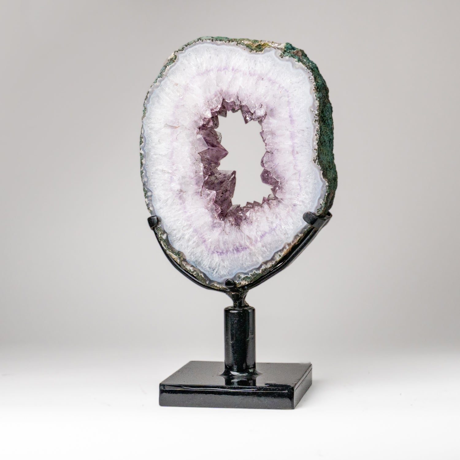 Genuine Amethyst Geode Slice on Stand from Uruguay (13 lbs)
