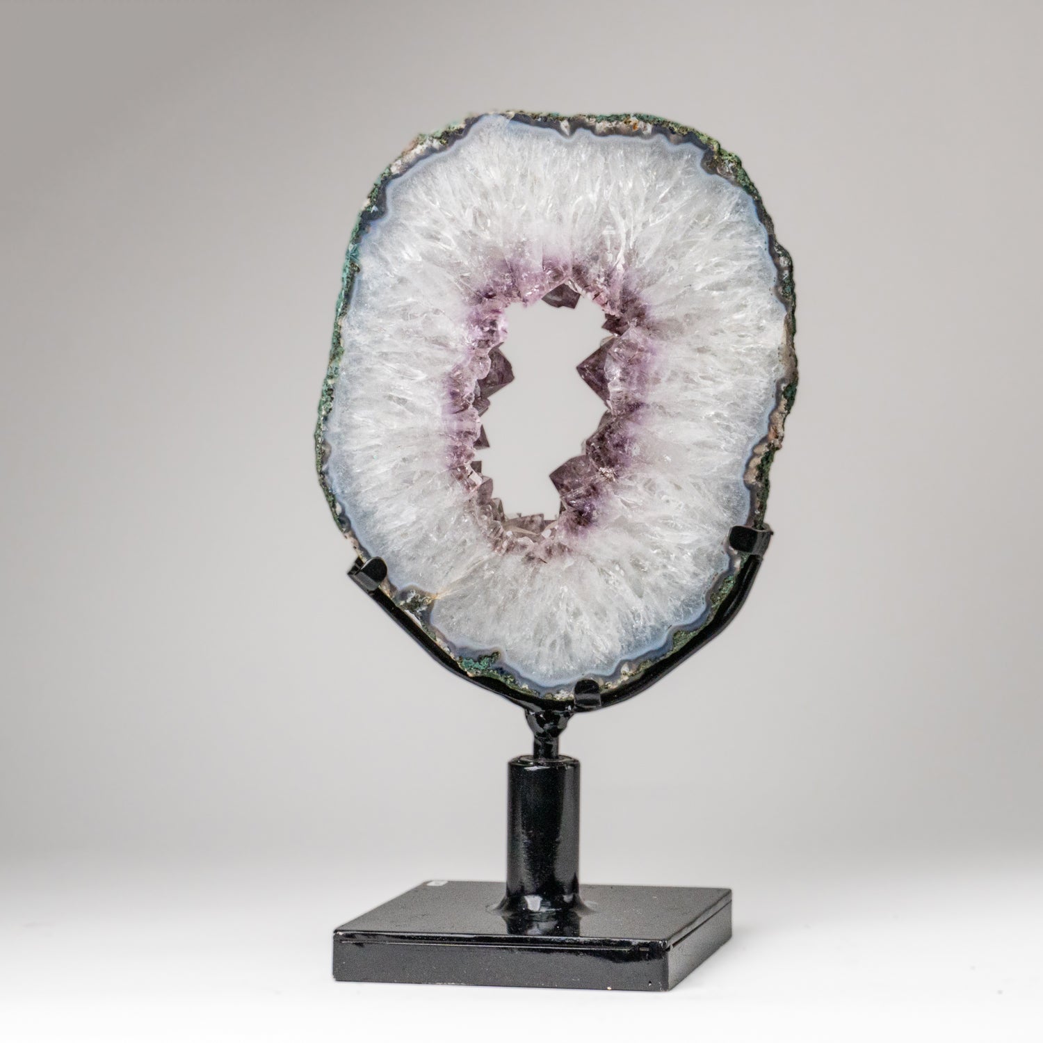 Genuine Amethyst Geode Slice on Stand from Uruguay (13 lbs)