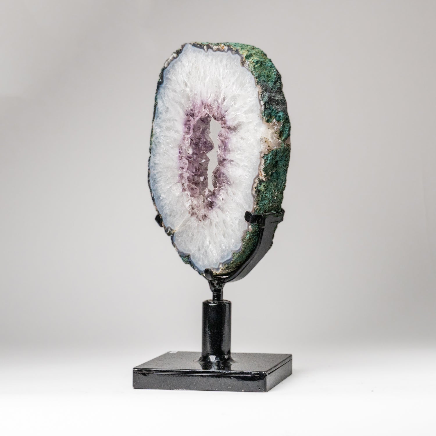 Genuine Amethyst Geode Slice on Stand from Uruguay (13 lbs)