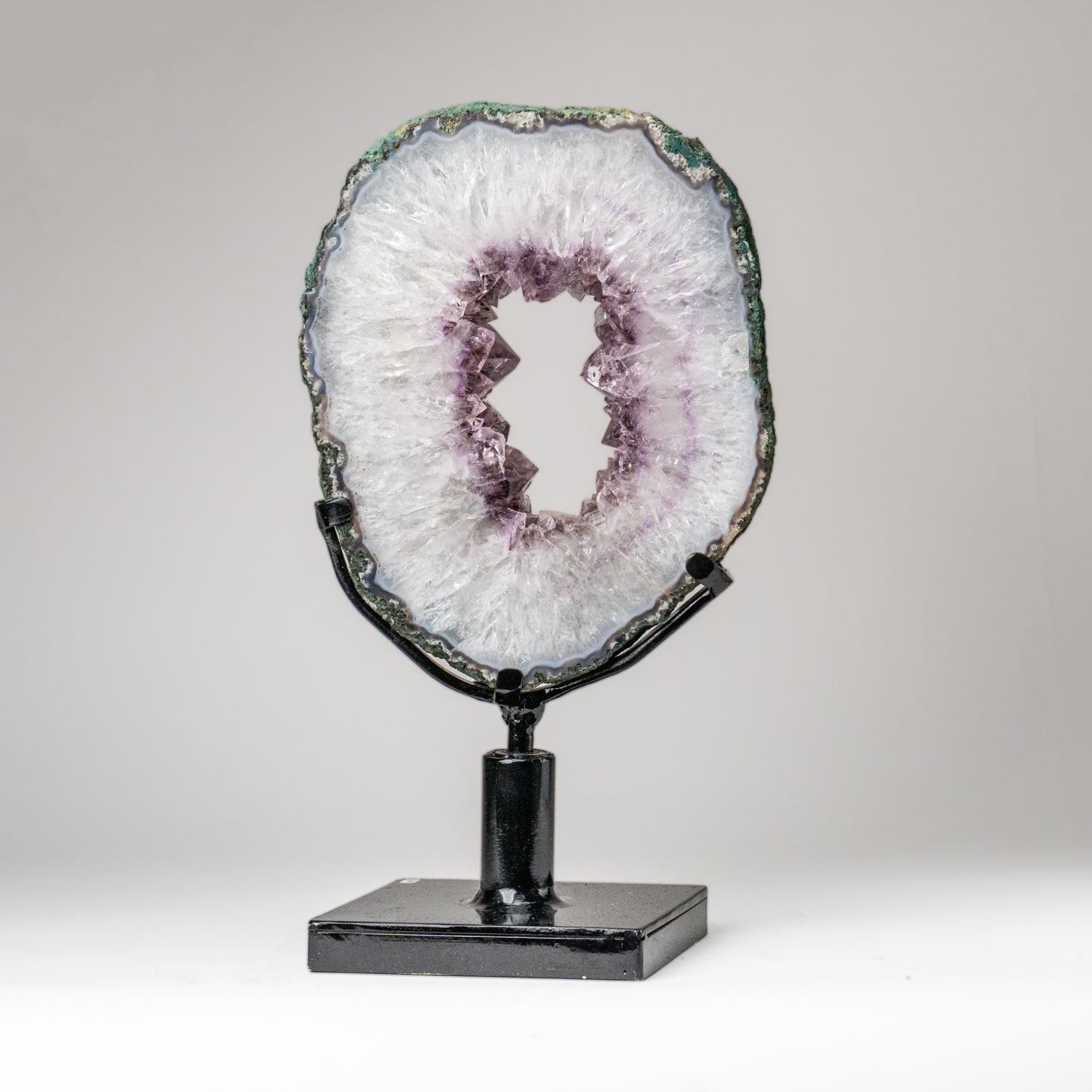 Genuine Amethyst Geode Slice on Stand from Uruguay (13 lbs)