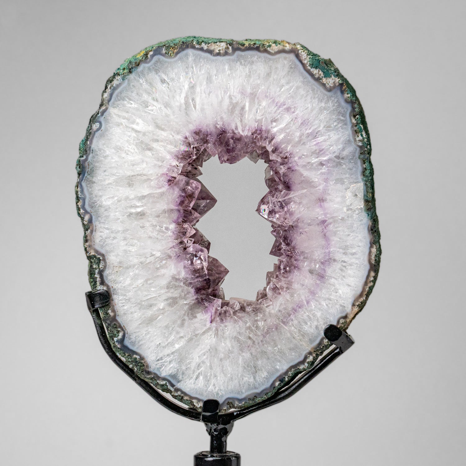 Genuine Amethyst Geode Slice on Stand from Uruguay (13 lbs)