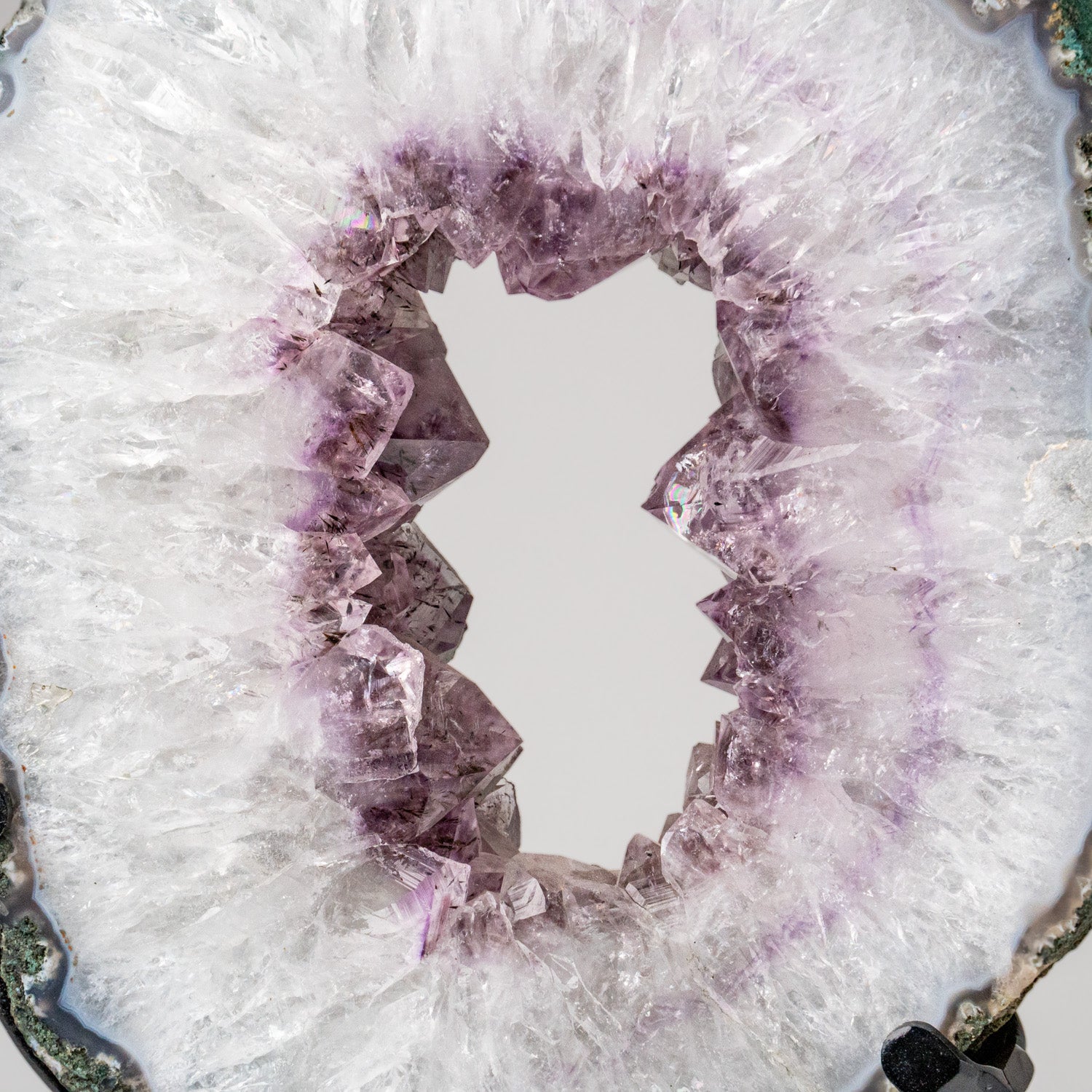 Genuine Amethyst Geode Slice on Stand from Uruguay (13 lbs)