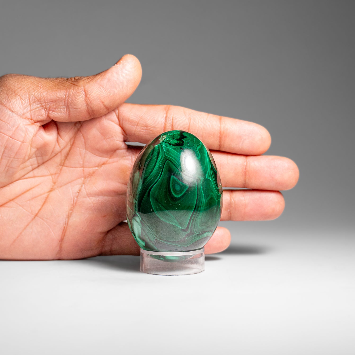 Genuine Polished Malachite Egg (303 grams)