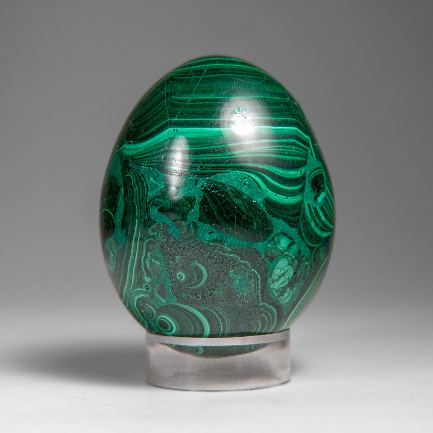 Genuine Polished Malachite Egg (334.9 grams)