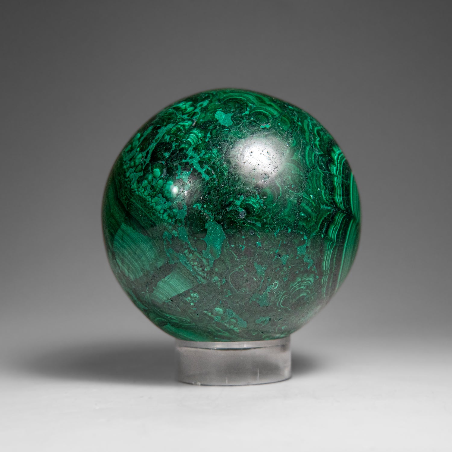 Genuine Polished Malachite Sphere (1.5 lbs)