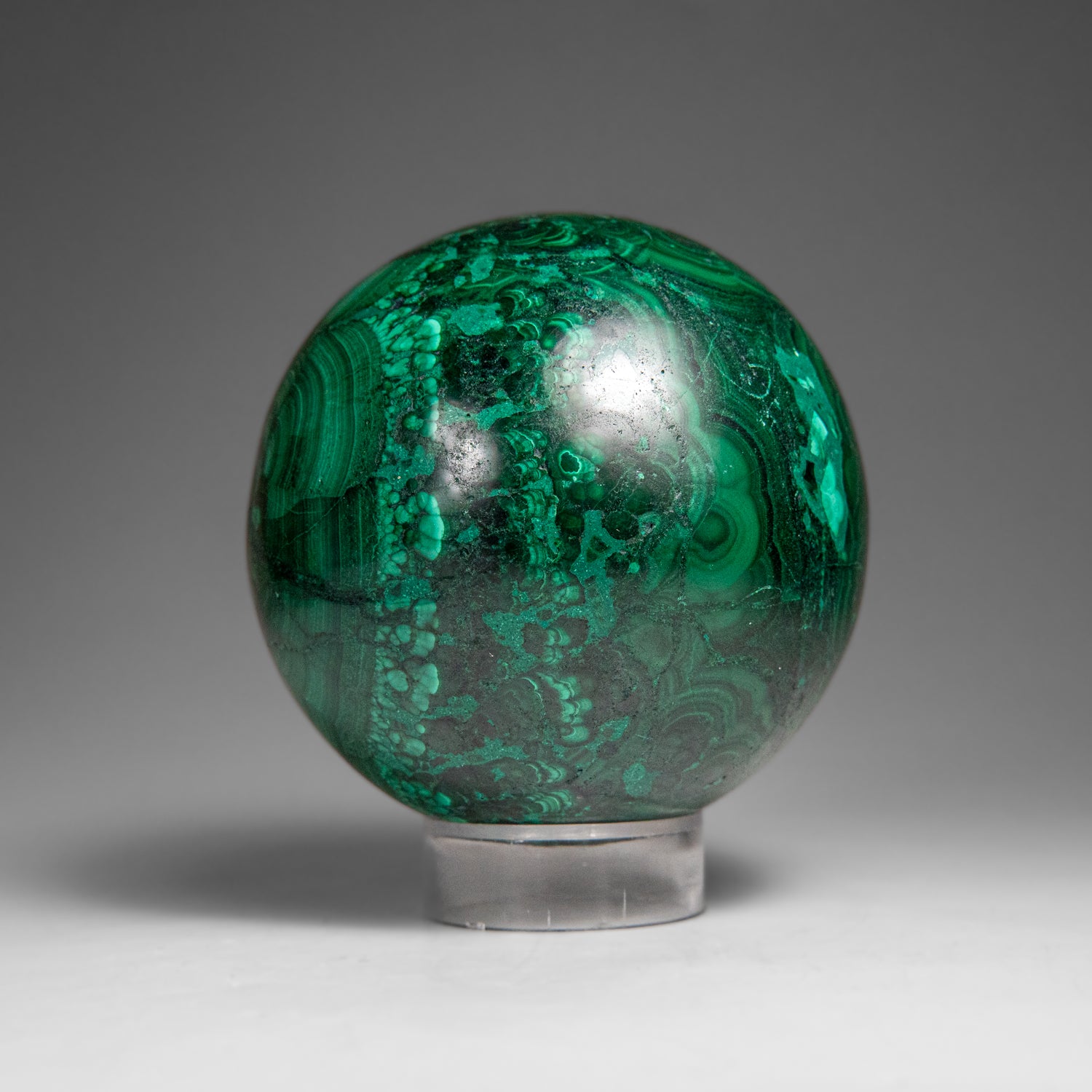 Genuine Polished Malachite Sphere (1.5 lbs)