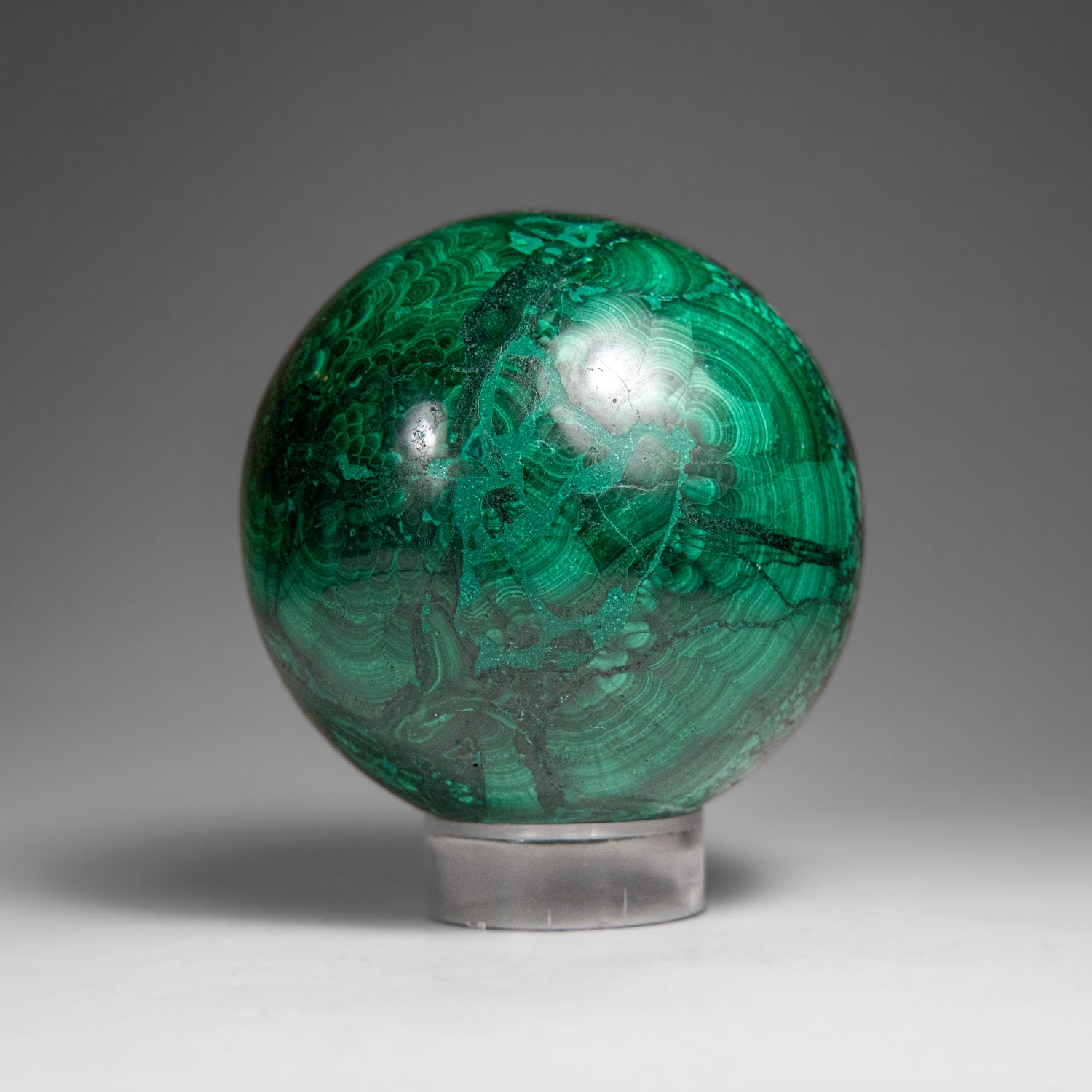 Genuine Polished Malachite Sphere (1.5 lbs)
