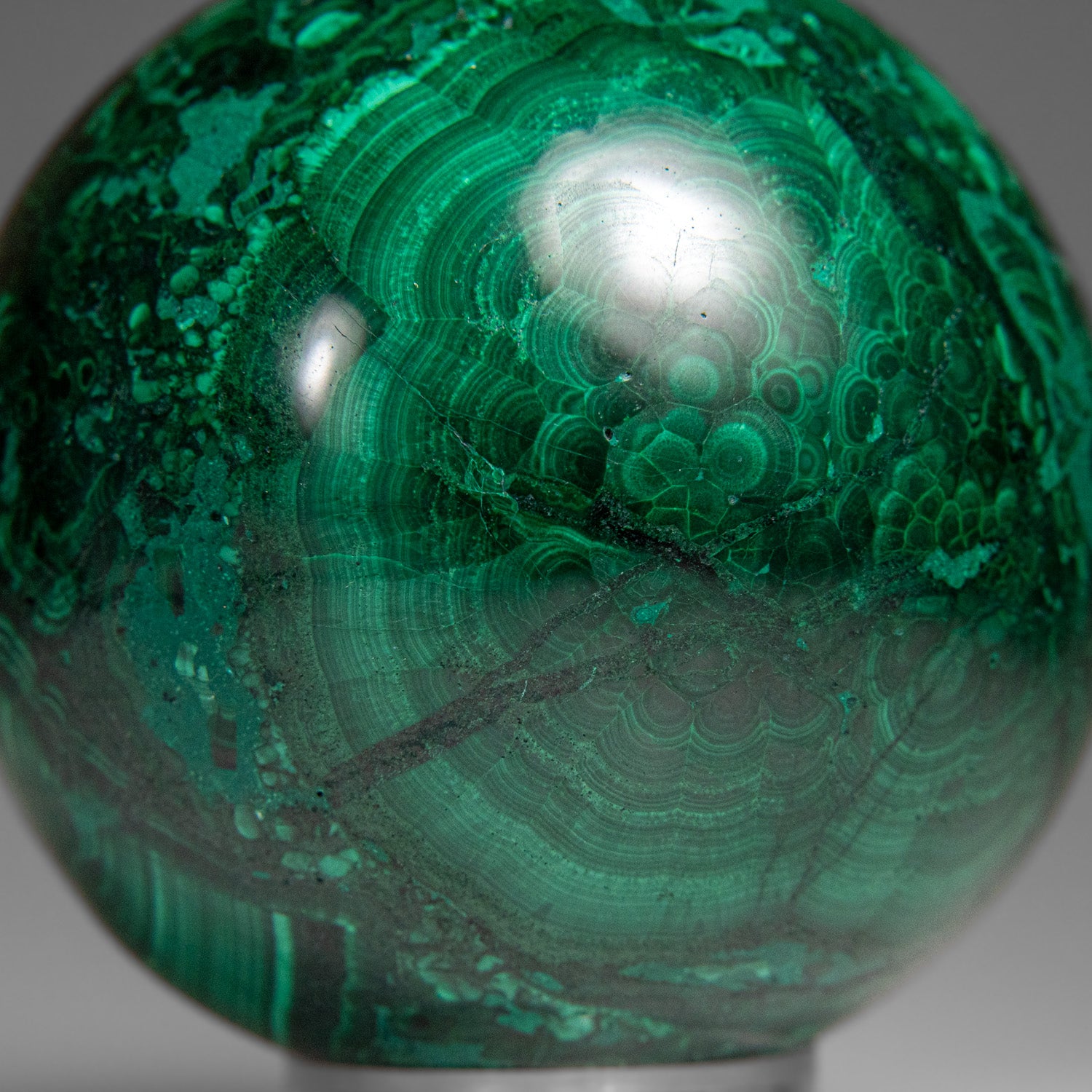 Genuine Polished Malachite Sphere (1.5 lbs)