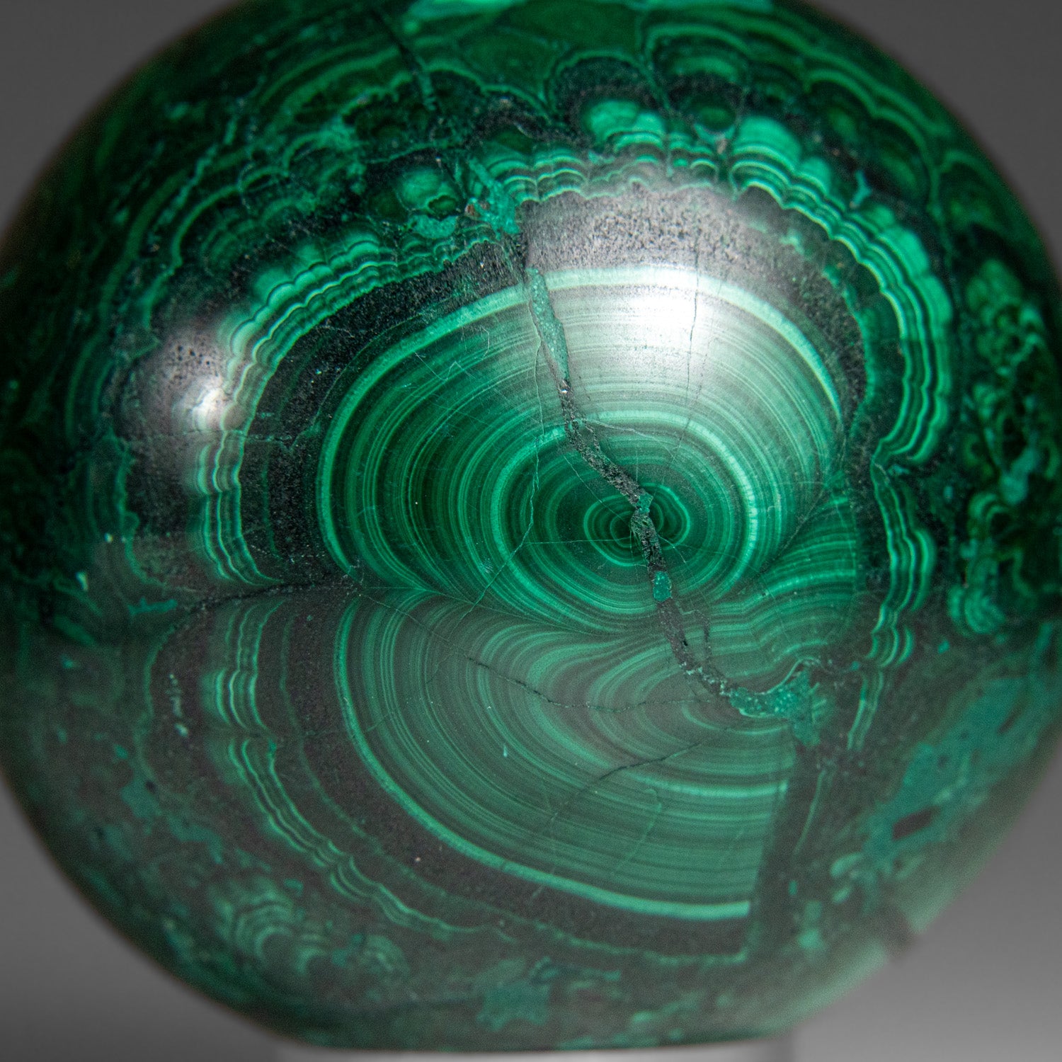 Genuine Polished Malachite Sphere (1.5 lbs)