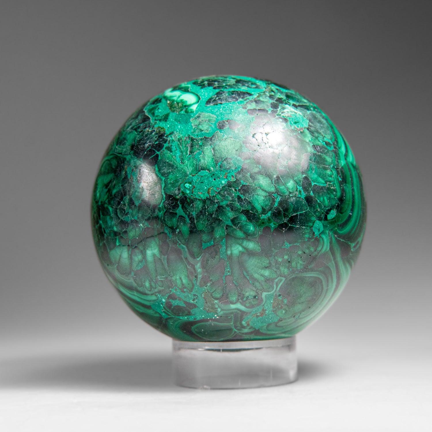 Genuine Polished Malachite Sphere (1.4 lbs)