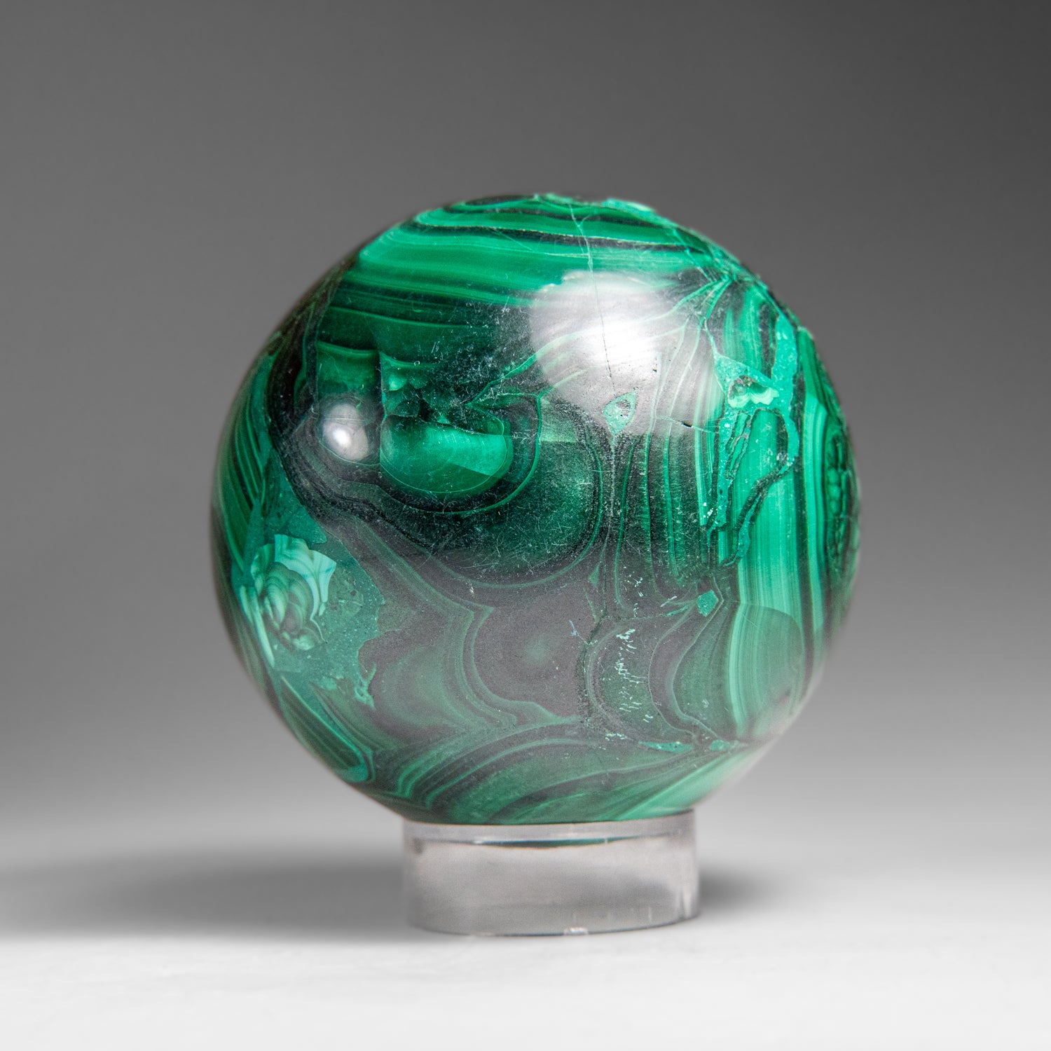Genuine Polished Malachite Sphere (1.4 lbs)