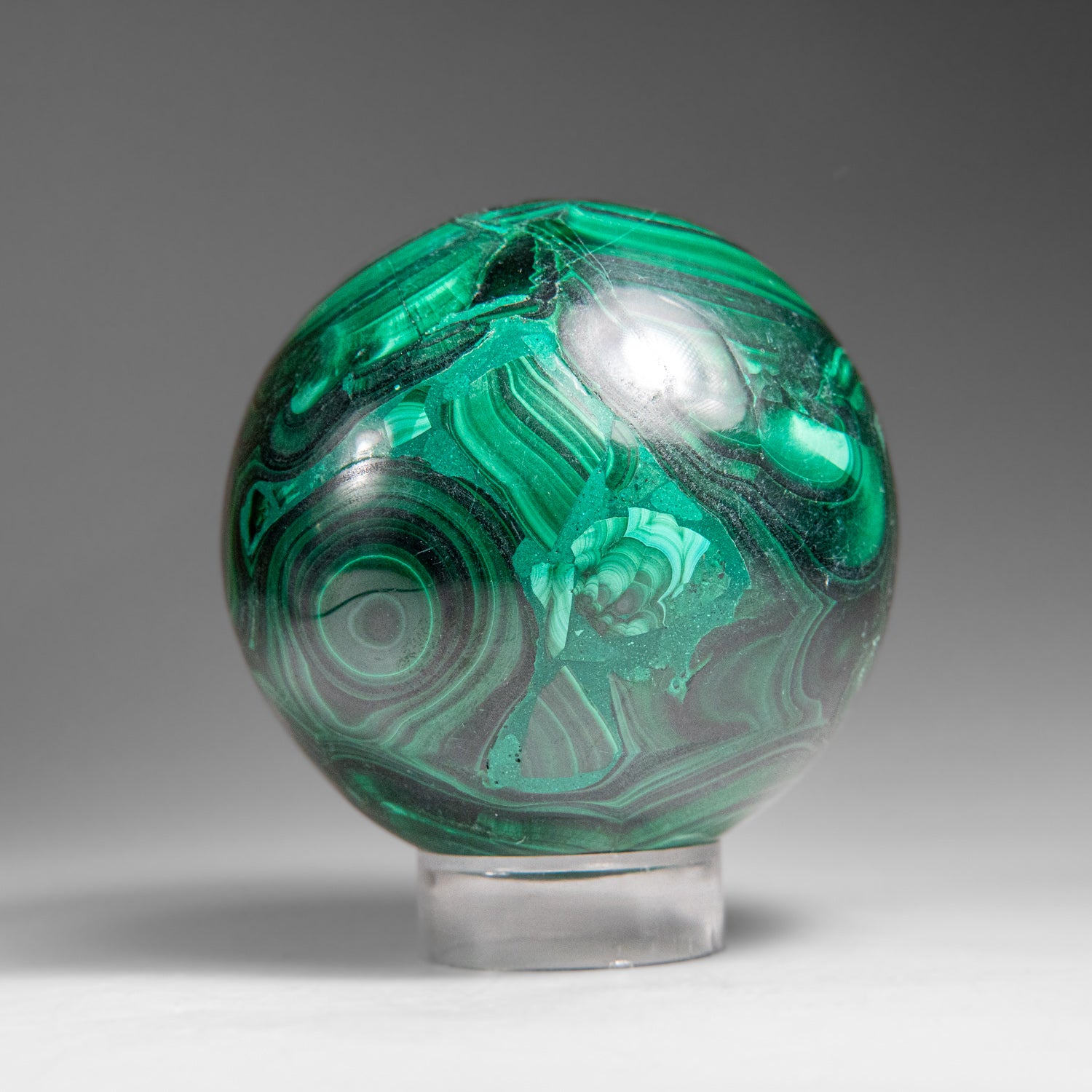 Genuine Polished Malachite Sphere (1.4 lbs)