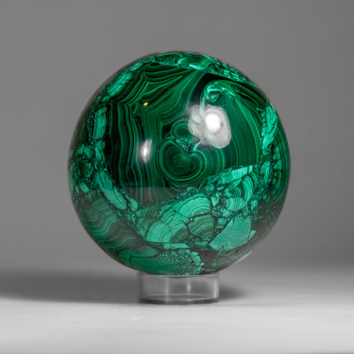 Genuine Polished Malachite Sphere (2.55 lbs)