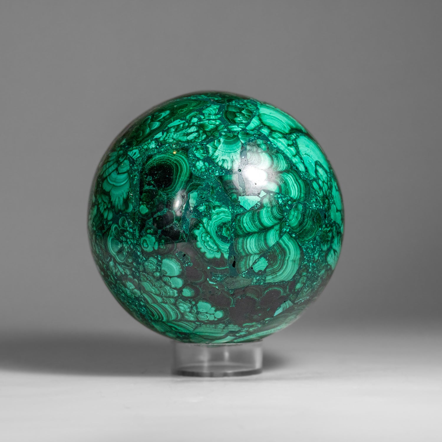 Genuine Polished Malachite Sphere (2.4 lbs)