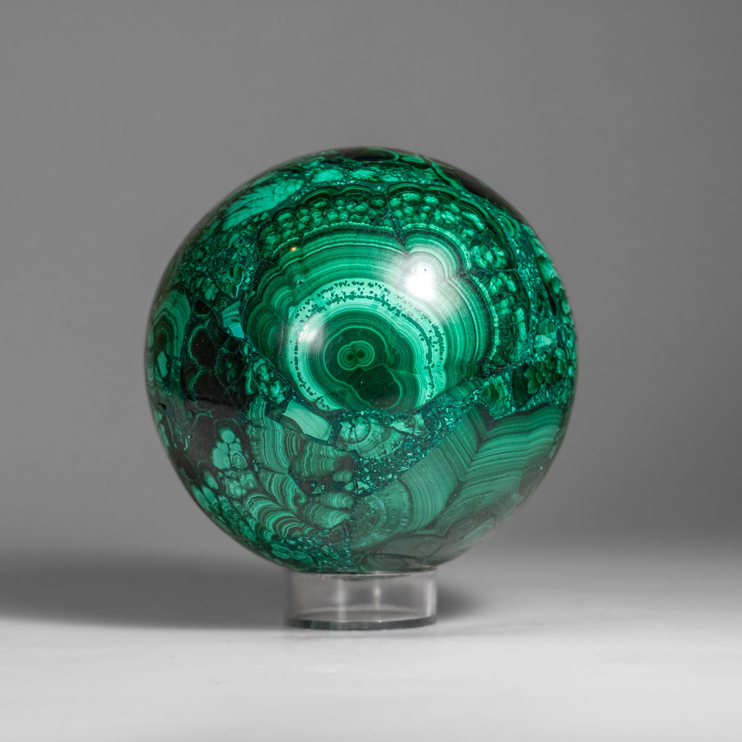 Genuine Polished Malachite Sphere (2.4 lbs)