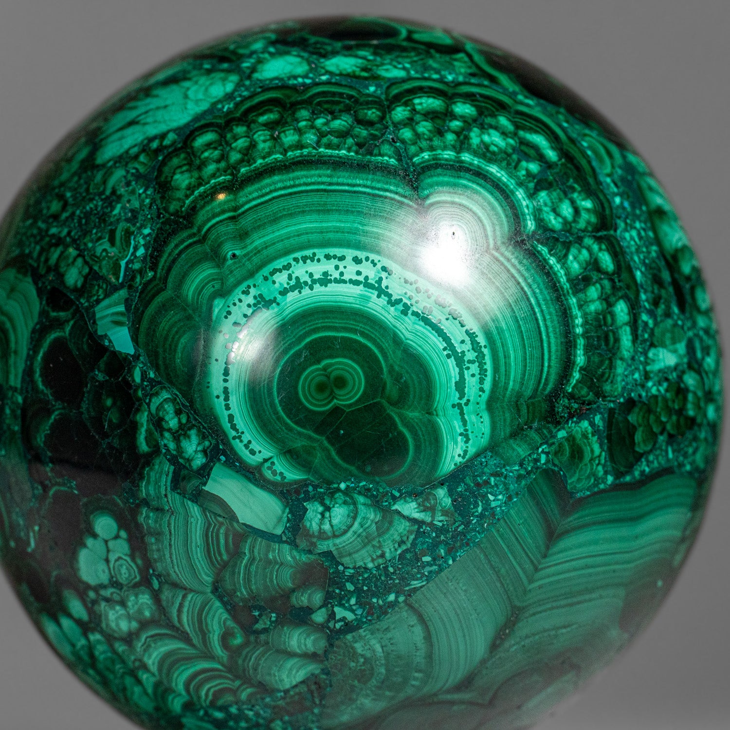 Genuine Polished Malachite Sphere (2.4 lbs)