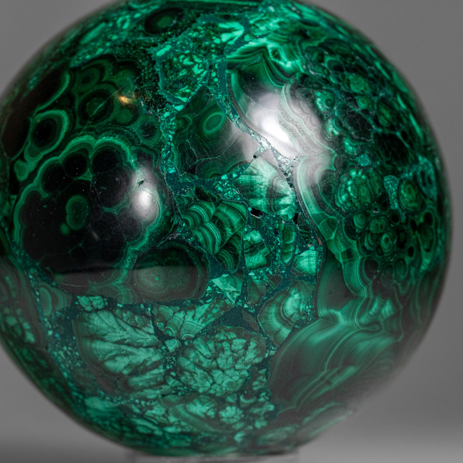 Genuine Polished Malachite Sphere (2.4 lbs)