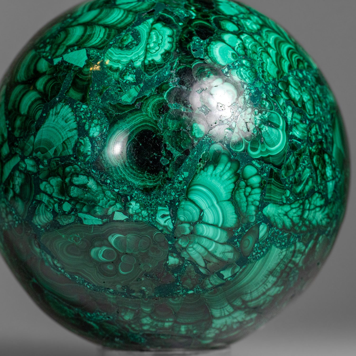 Genuine Polished Malachite Sphere (2.4 lbs)