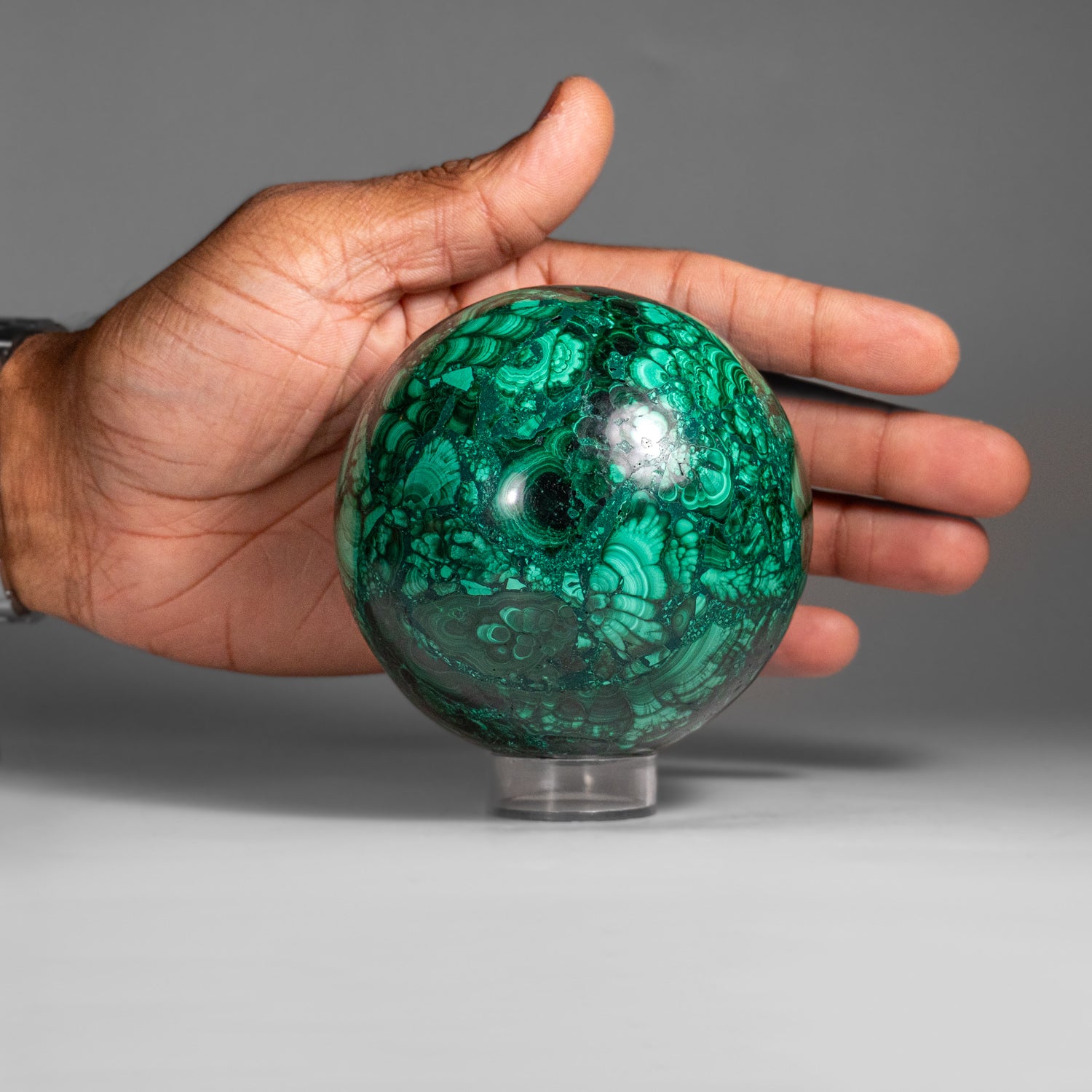 Genuine Polished Malachite Sphere (2.4 lbs)