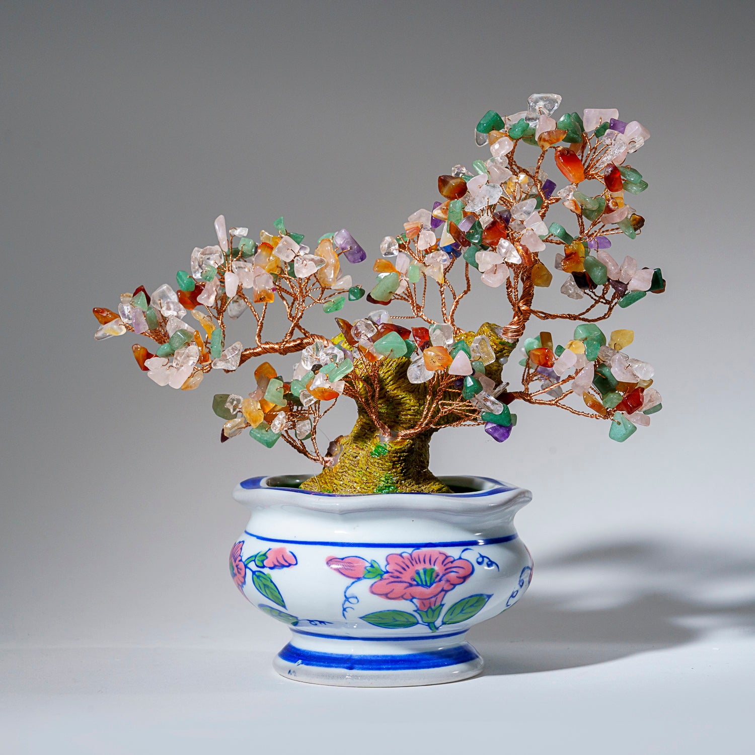 multi tree bonsai Genuine Multi Gemstone Bonsai Tree in Round Ceramic Pot (8.5” Tall) — Astro Gallery of Gems