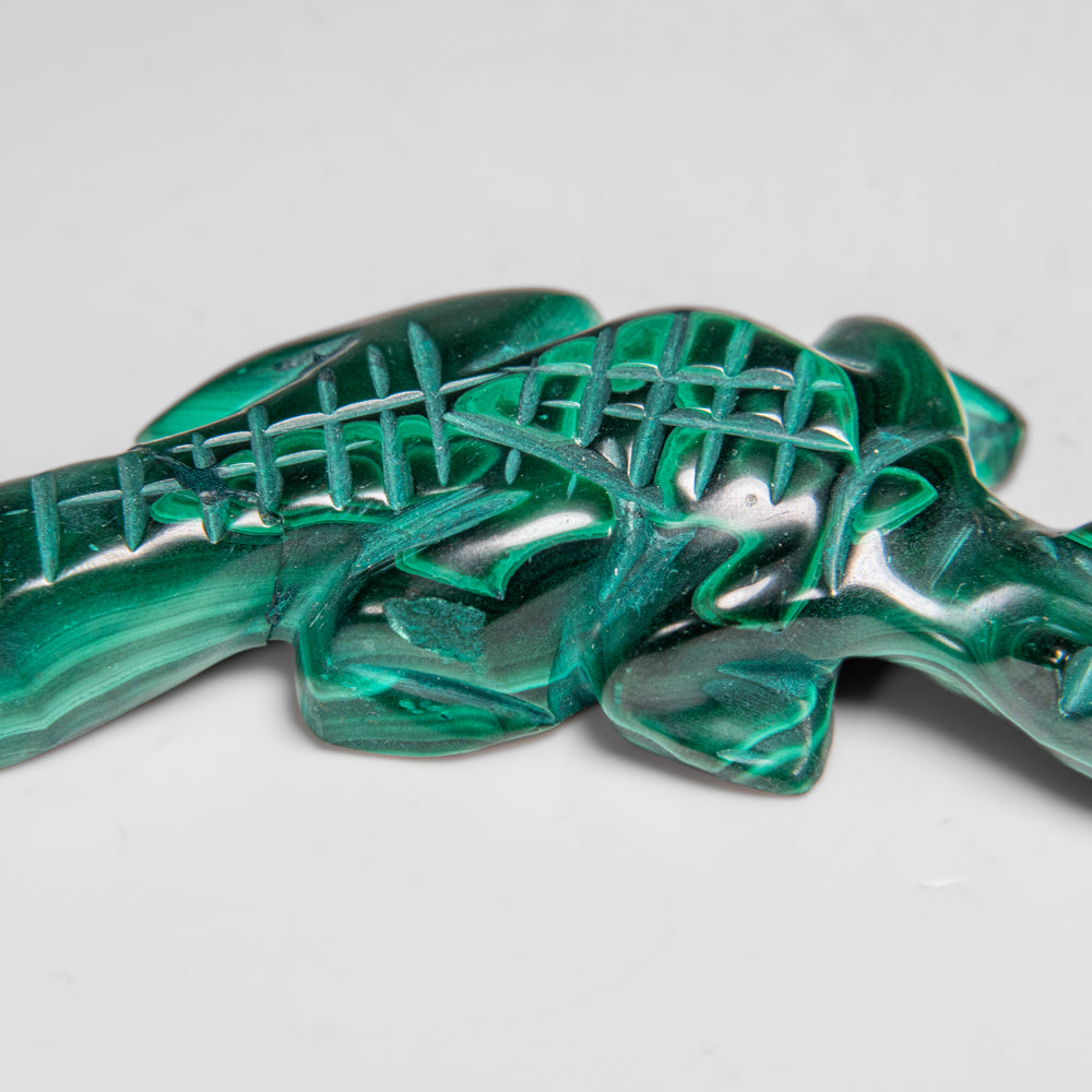 Genuine Polished Malachite Crocodile Carving (77.4 grams)