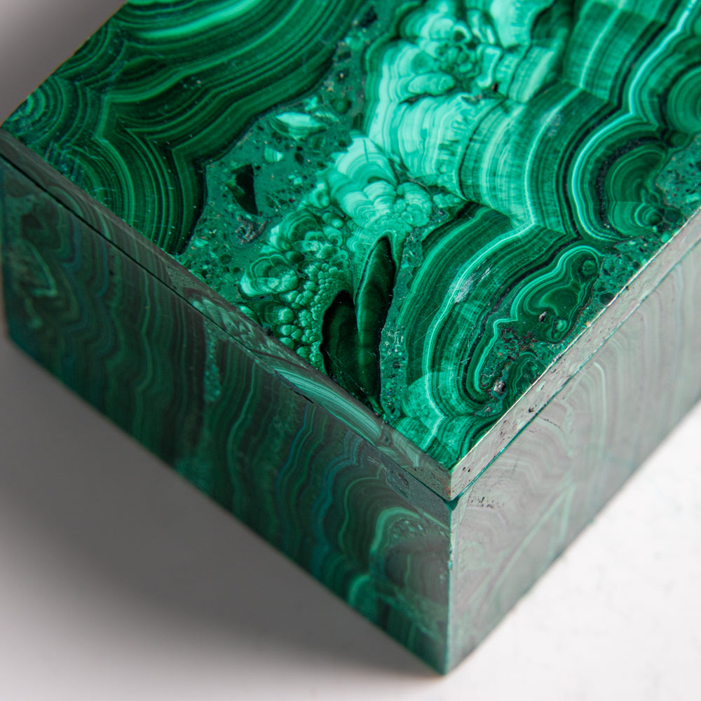Genuine Malachite Jewelry Box (1.3 lbs)