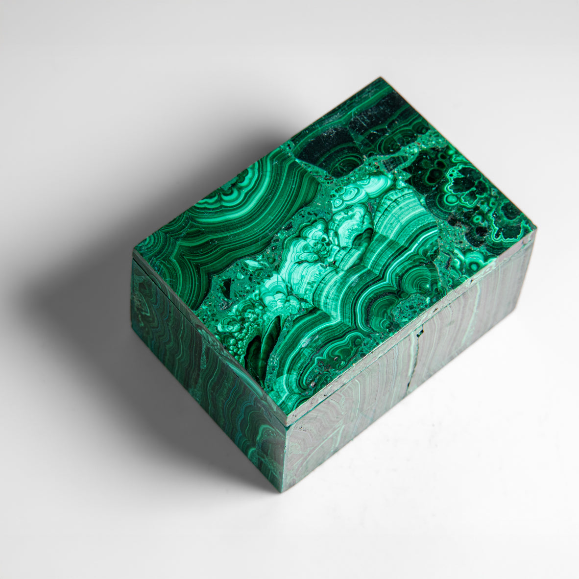 Genuine Malachite Jewelry Box (1.3 lbs)