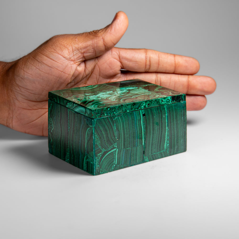 Genuine Malachite Jewelry Box (1.3 lbs)