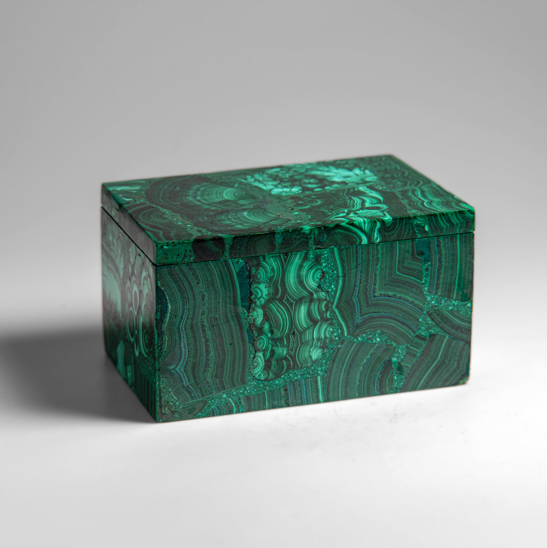 Genuine Malachite Jewelry Box (1.4 lbs)
