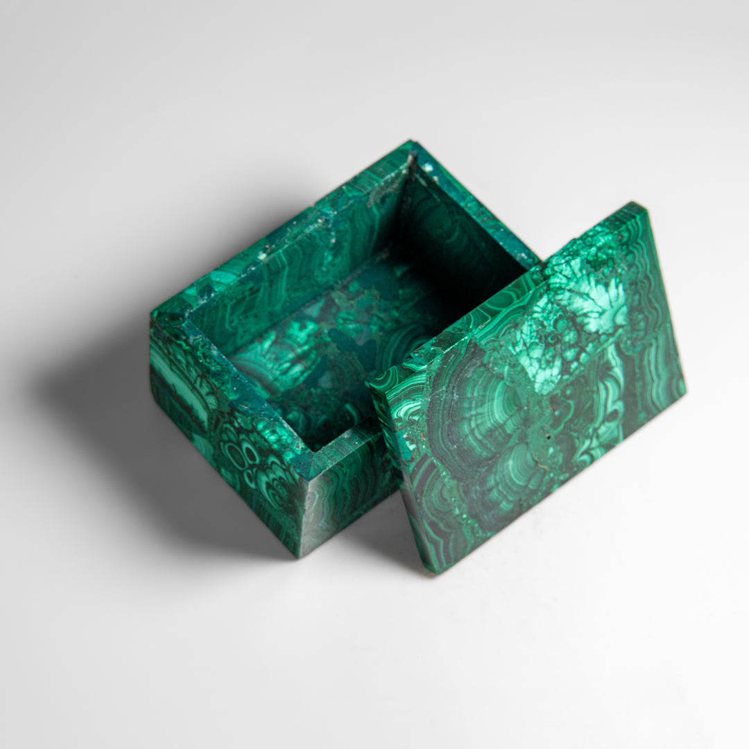 Genuine Malachite Jewelry Box (1.4 lbs)