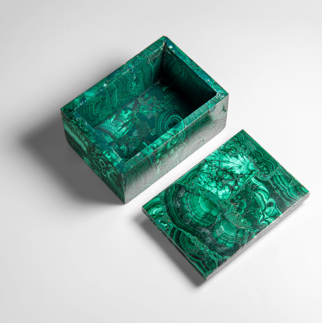 Genuine Malachite Jewelry Box (1.4 lbs)