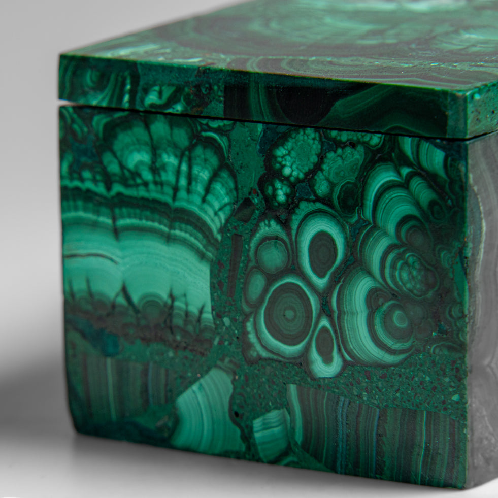 Genuine Malachite Jewelry Box (1.4 lbs)