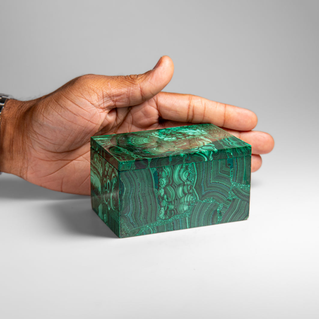 Genuine Malachite Jewelry Box (1.4 lbs)