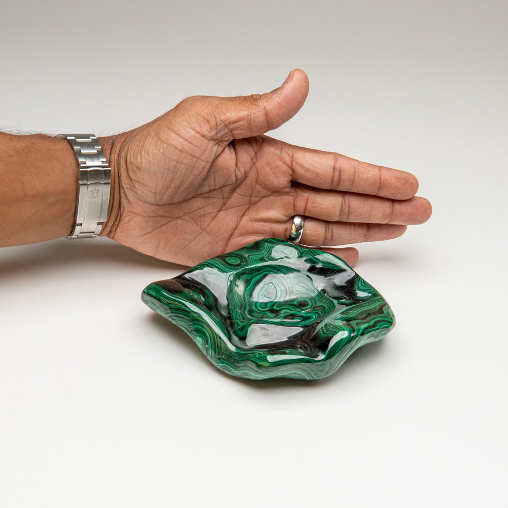 Genuine Polished Malachite Bowl (1.4 lbs)