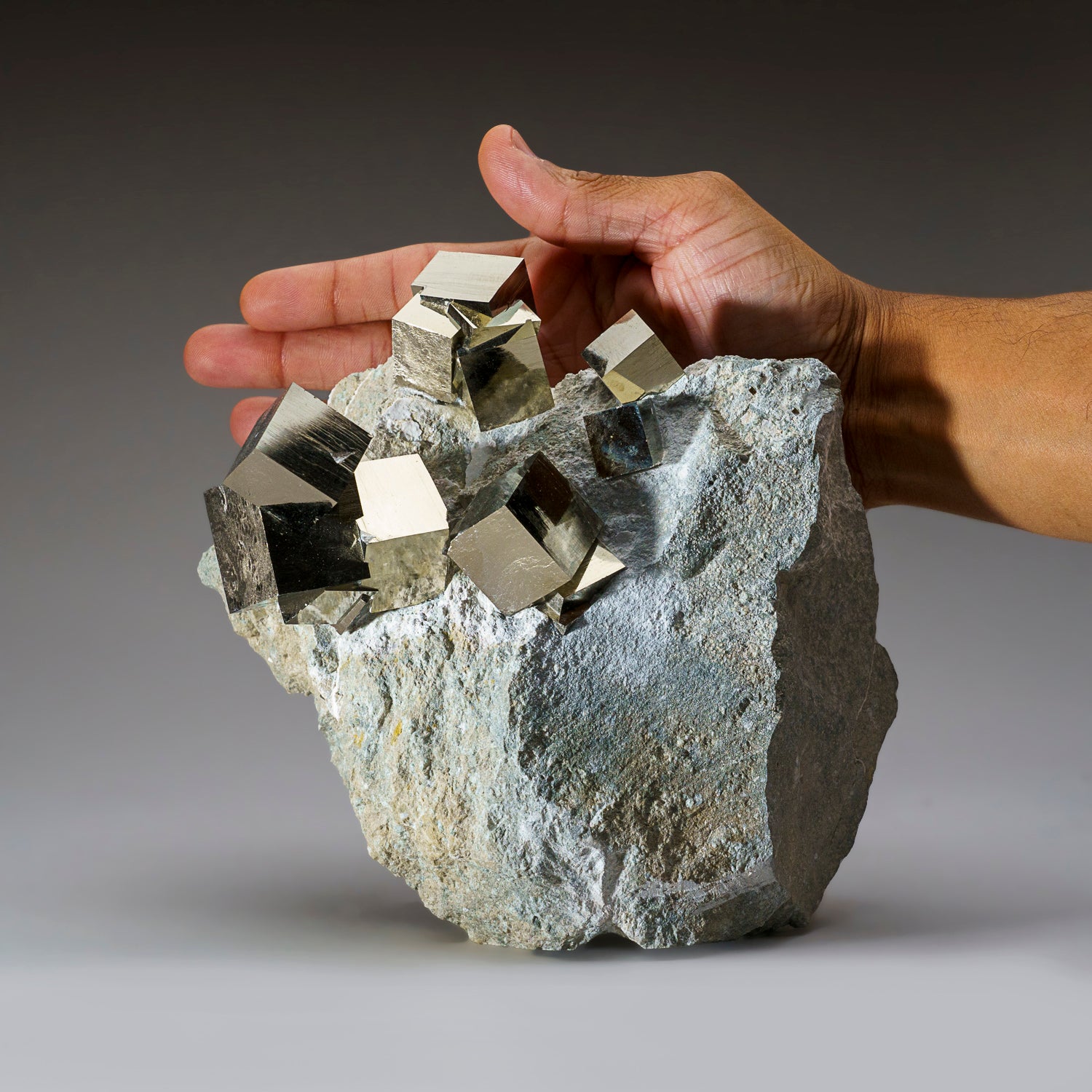 Pyrite Cube on Basalt from Navajún, La Rioja Province, Spain (7 lbs)