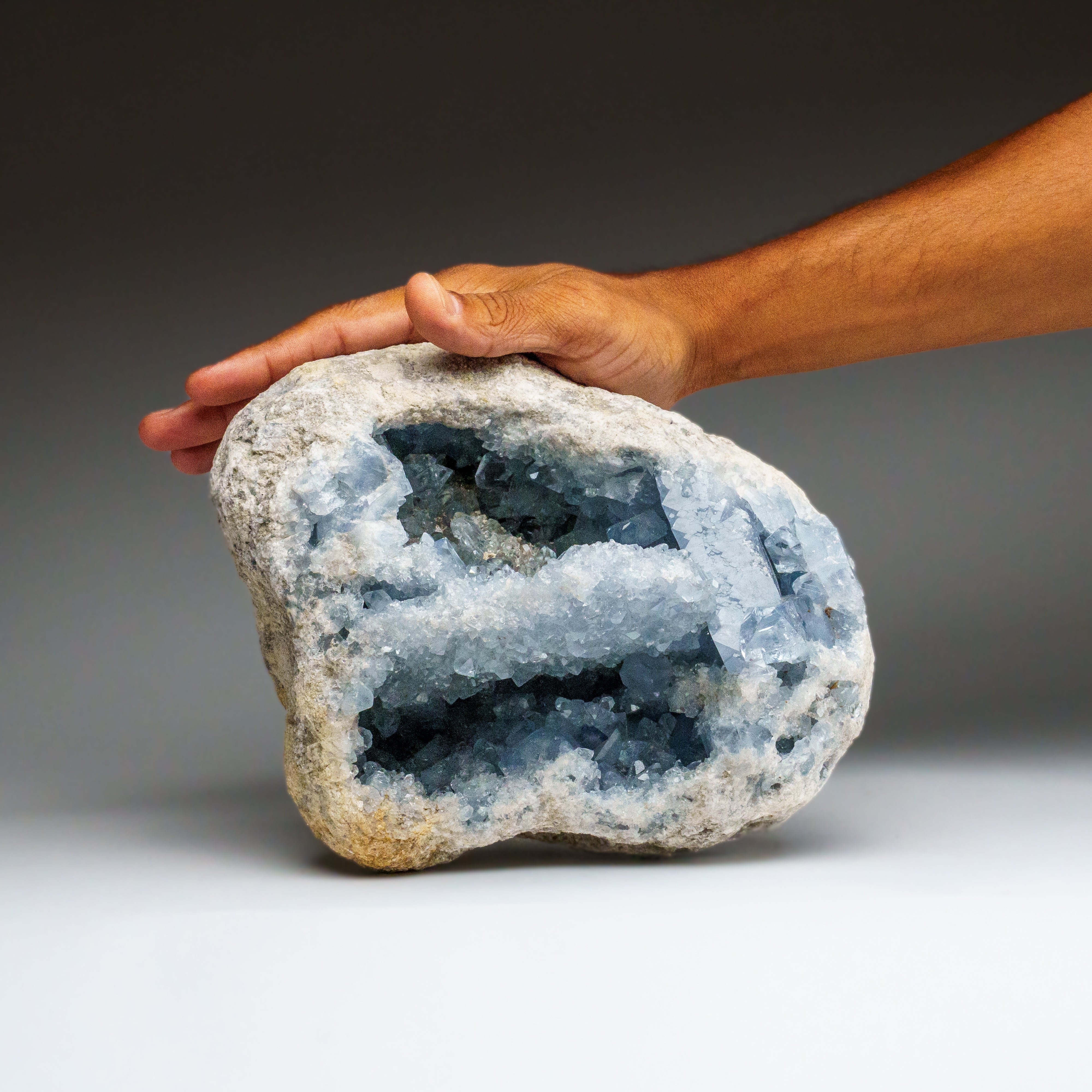 Blue Celestite Cluster From Sankoany, Ketsepy Mahajanga, Madagascar (14.5 lbs)