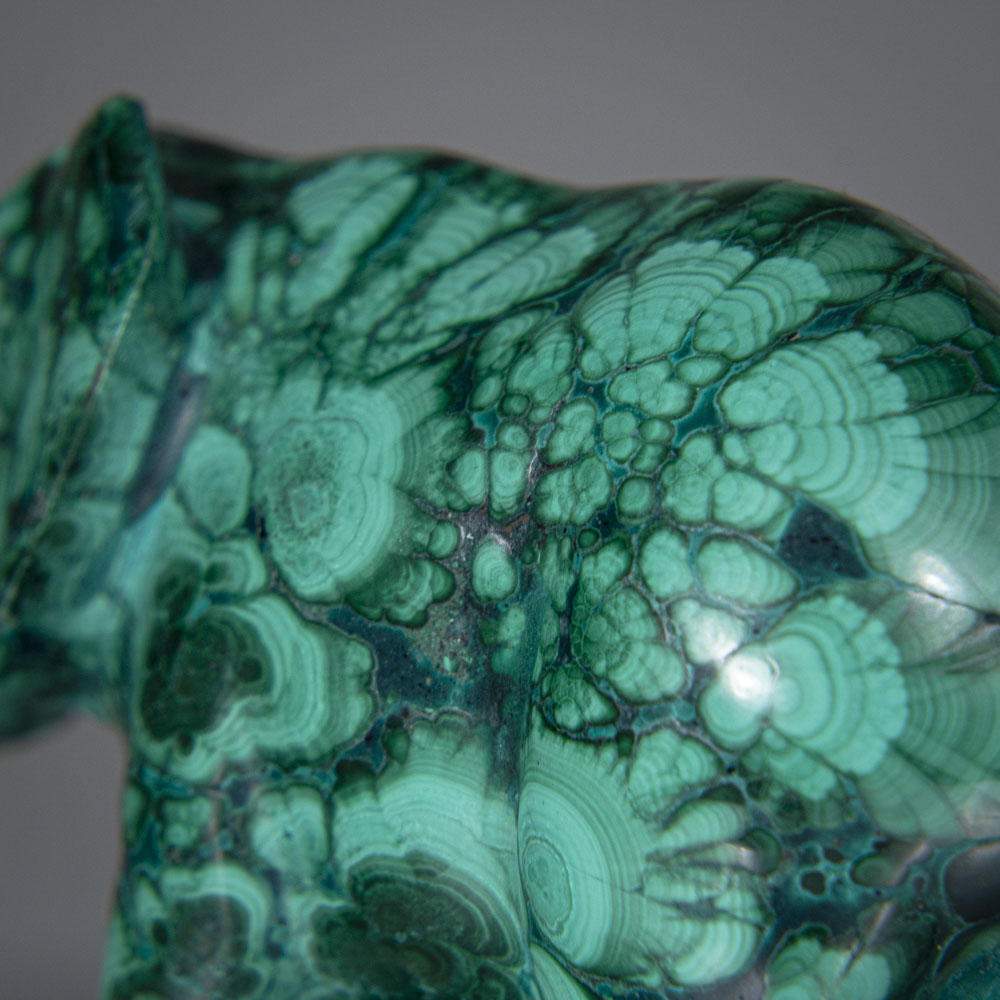 Genuine Polished Malachite Elephant Carving (181.3 grams)