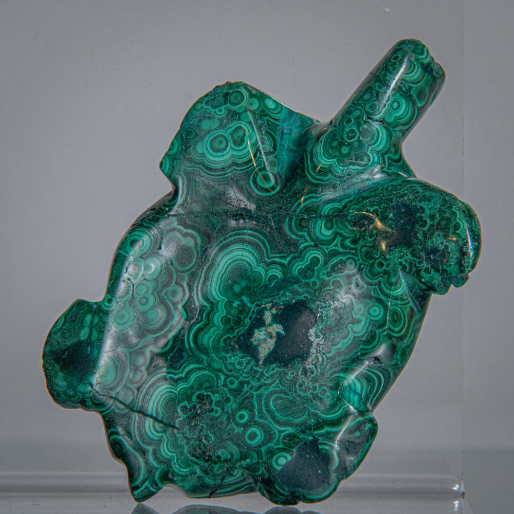 Genuine Polished Malachite Turtle Carving (163.8 grams)