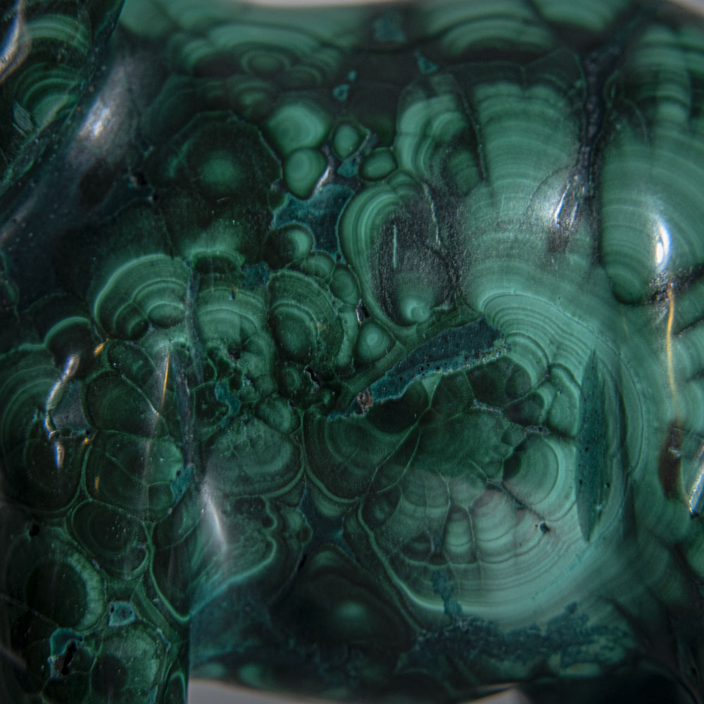 Genuine Polished Malachite Elephant Carving (172.1 grams)