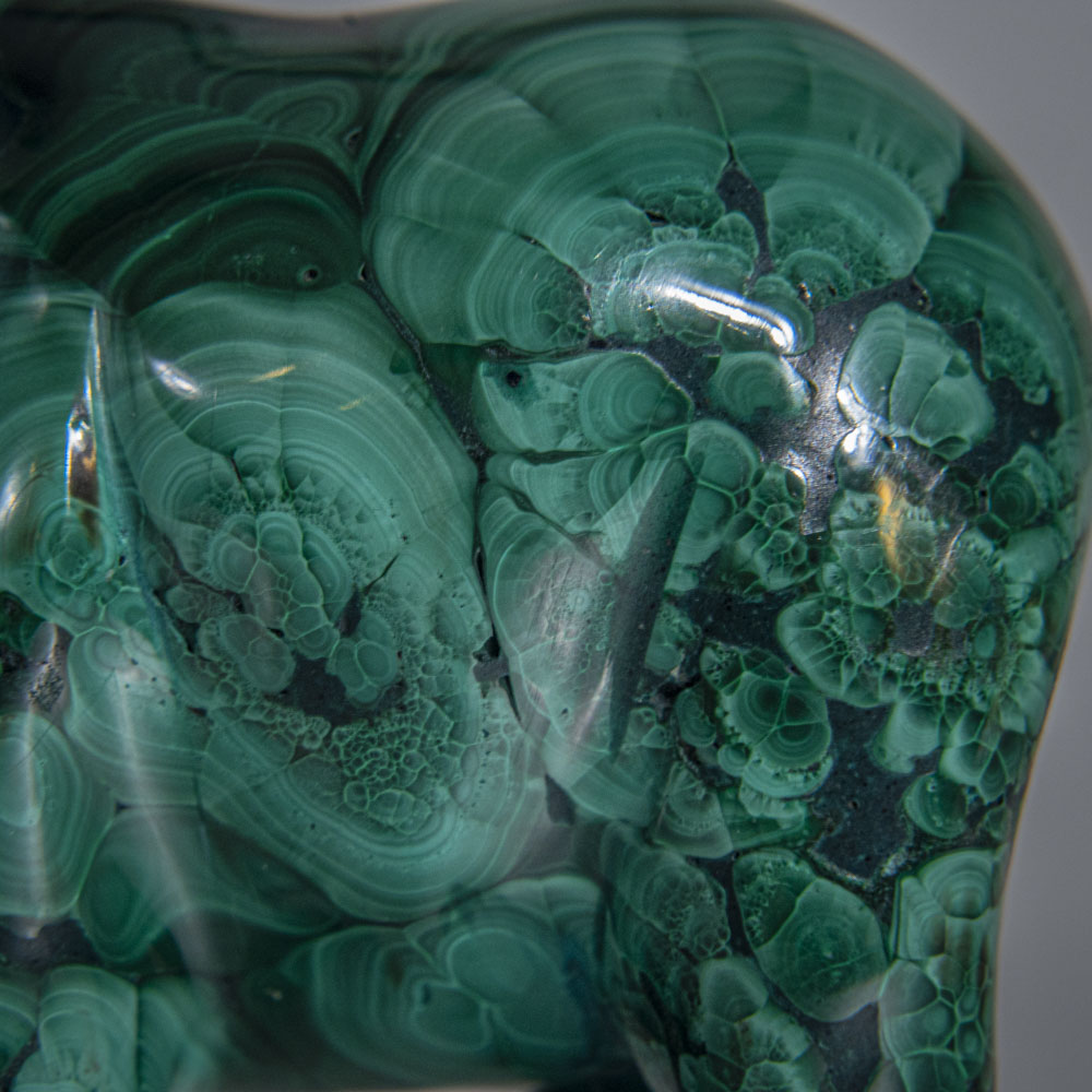 Genuine Polished Malachite Elephant Carving (201.3 grams)