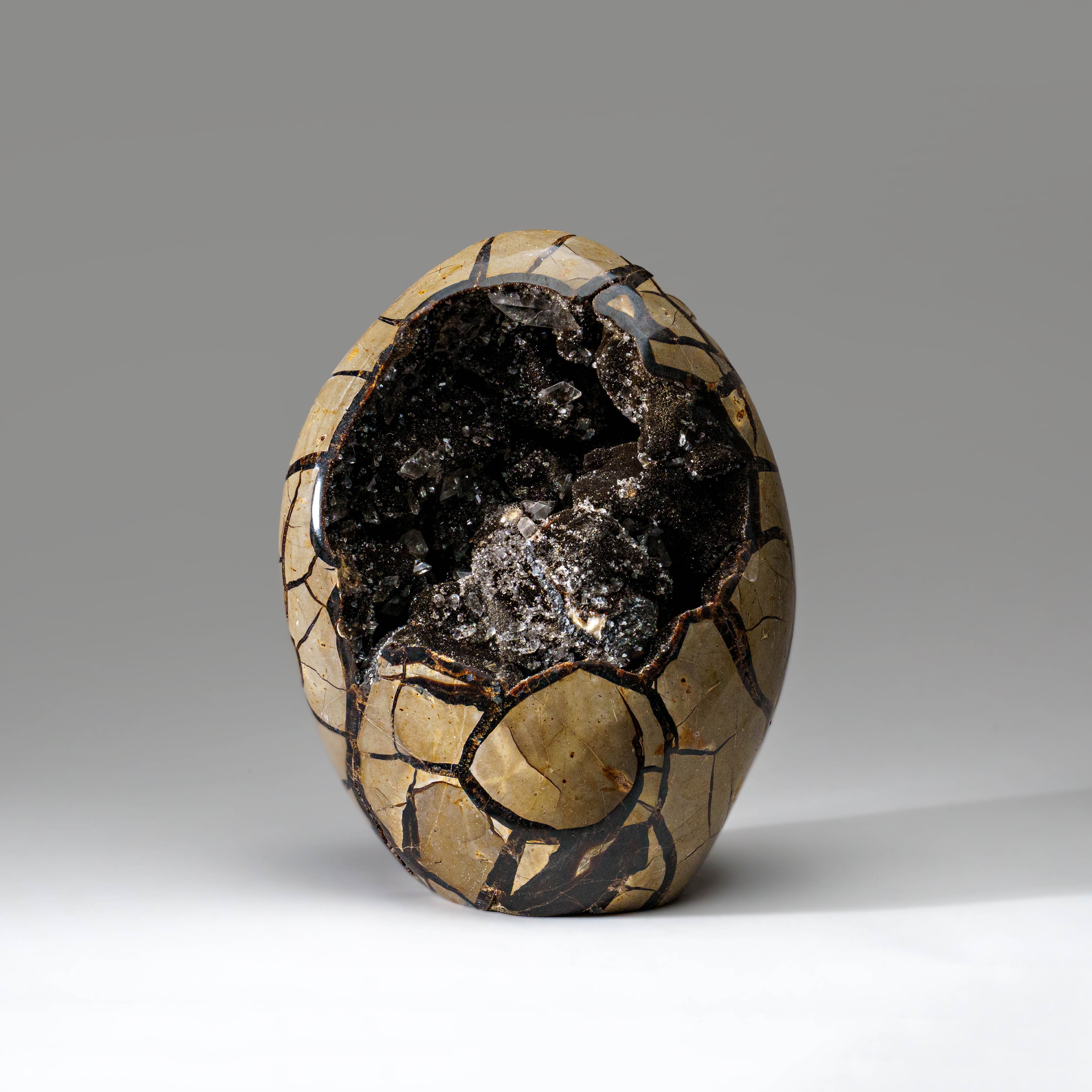 Polished Septarian Druzy Geode Egg from Madagascar (18 lbs)