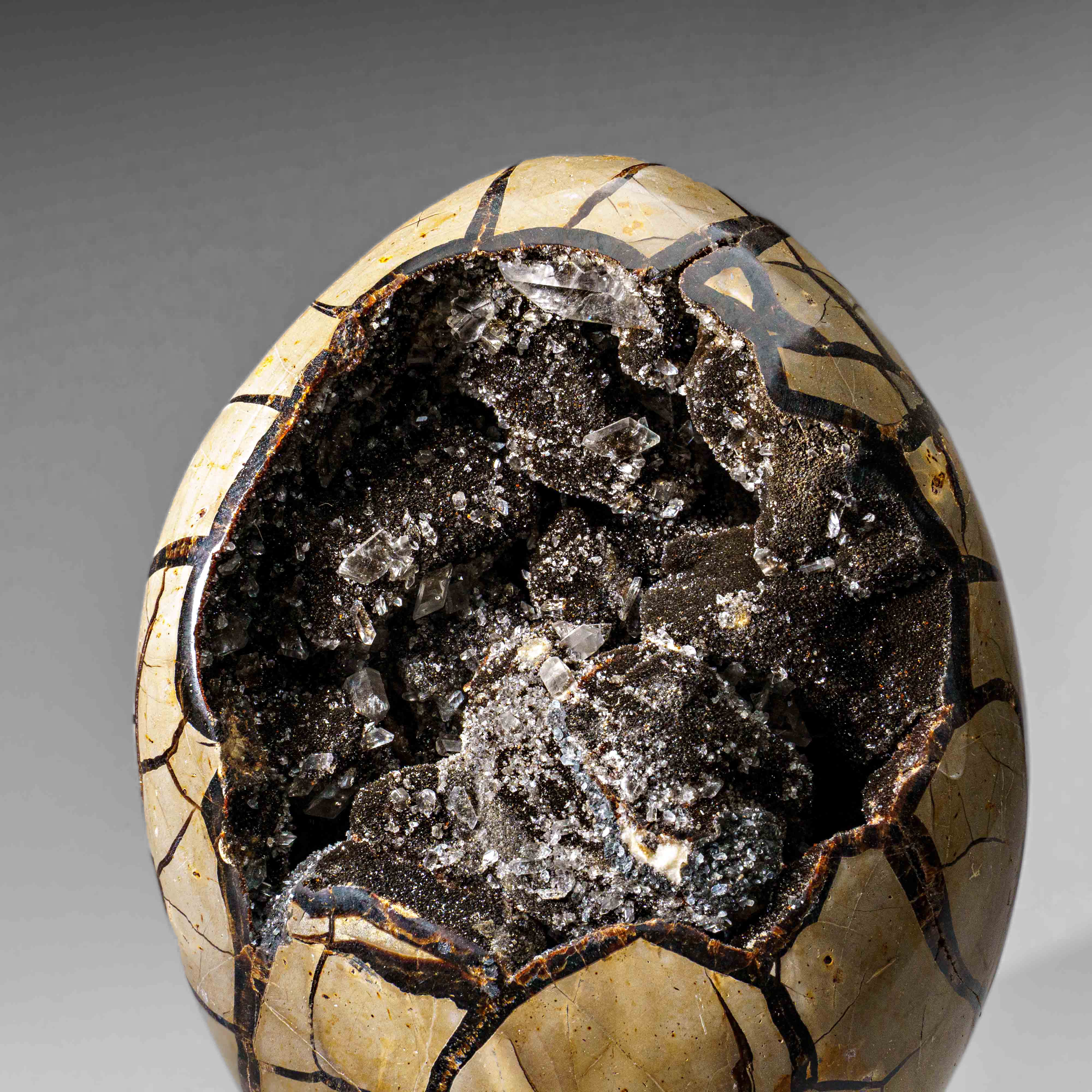 Polished Septarian Druzy Geode Egg from Madagascar (18 lbs)