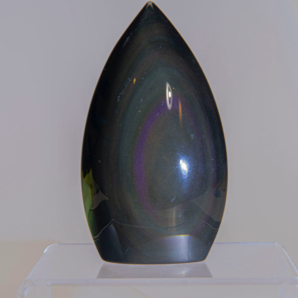 Genuine Polished Rainbow Obsidian 4" Freeform