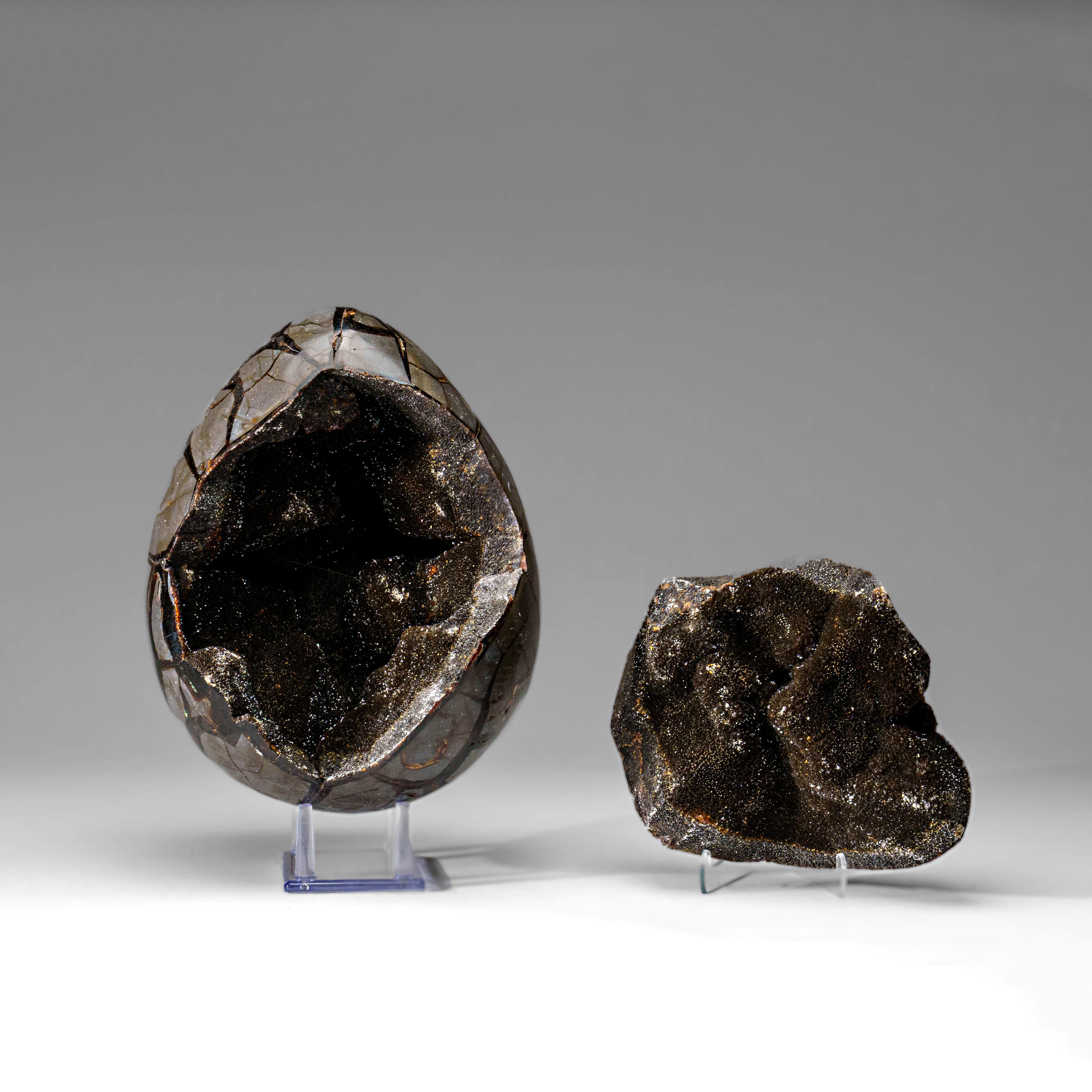 Polished Septarian Druzy Geode Egg from Madagascar (18.5 lbs)