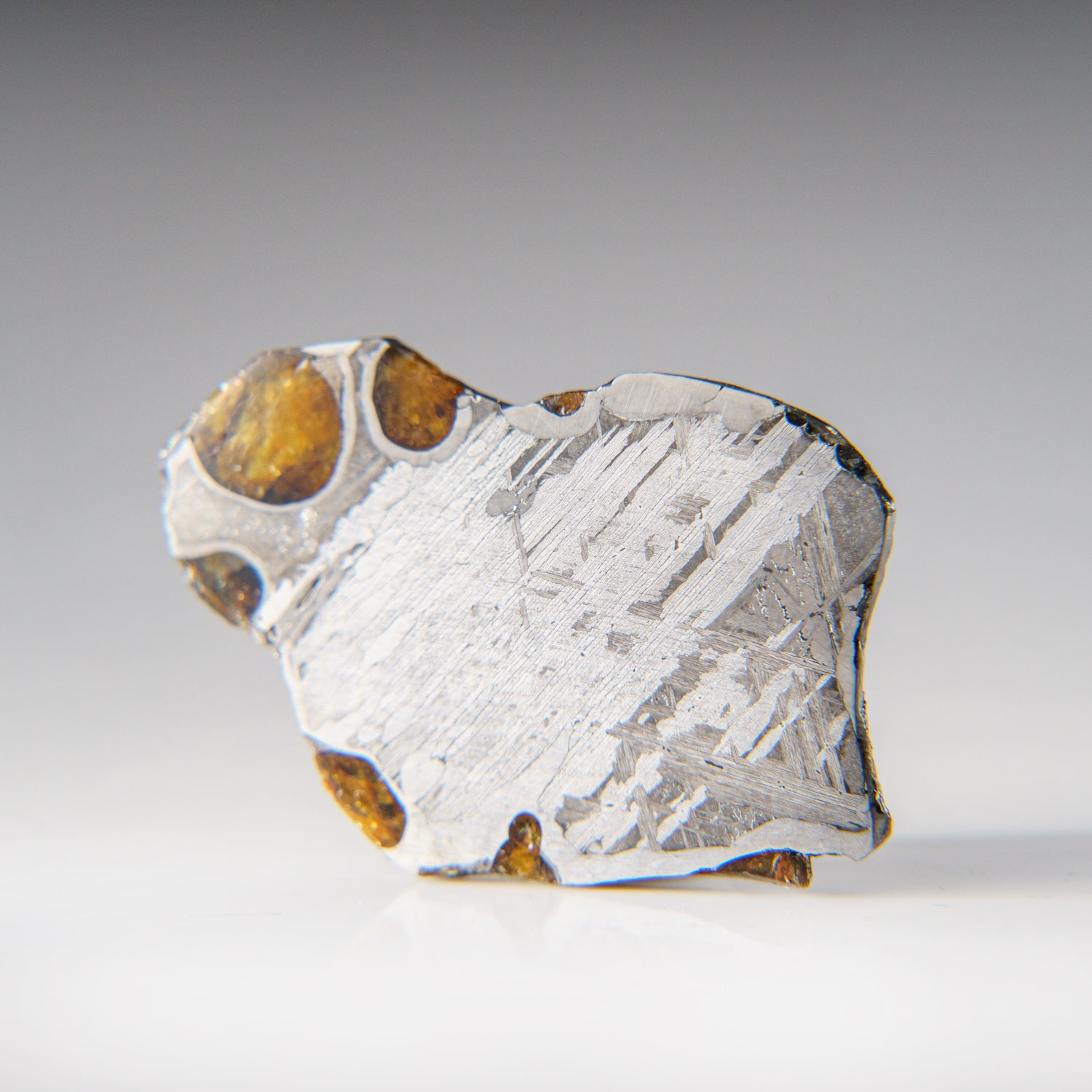 Genuine Brenhama Pallasite Meteorite Slice (13 grams)
