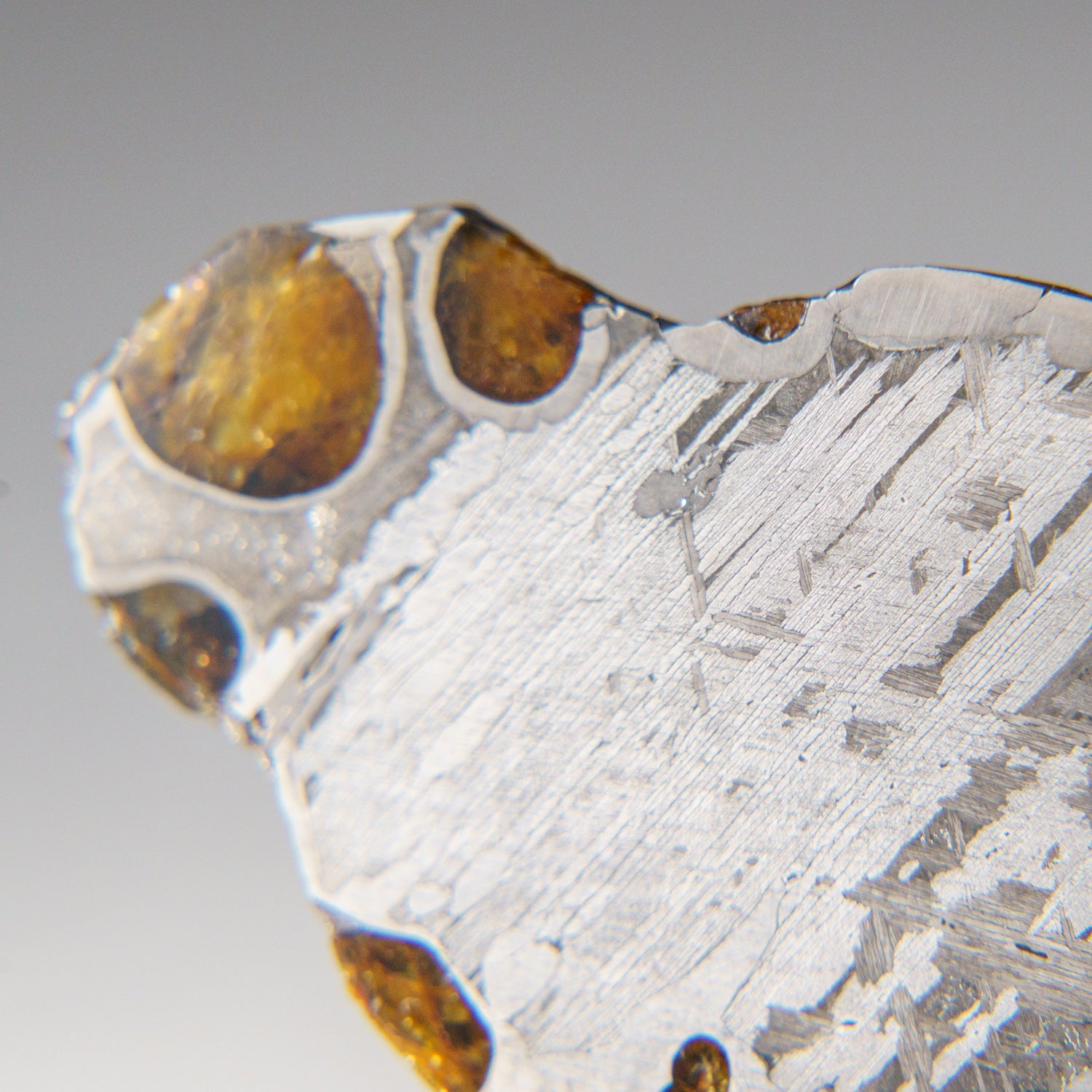Genuine Brenhama Pallasite Meteorite Slice (13 grams)